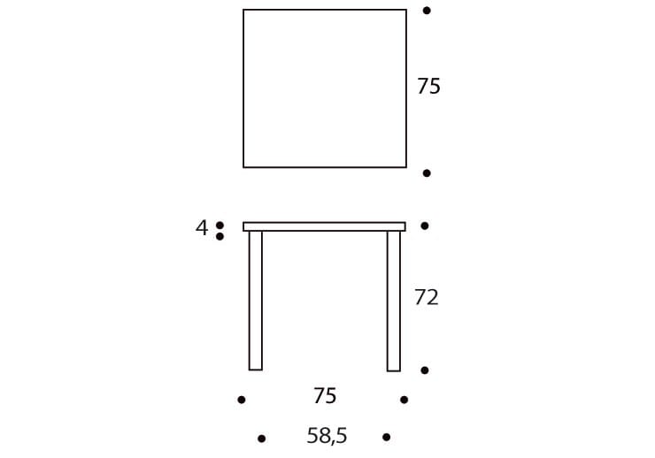 Деревянный квадратный стол Artek L-leg ARCH-00017416 - Вид №1