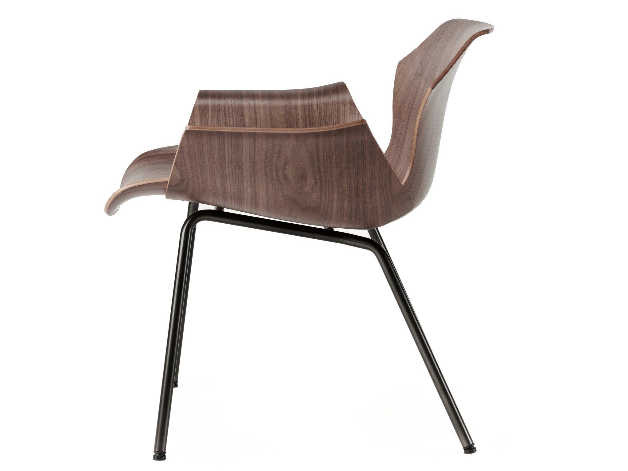 Стальное и деревянное кресло с подлокотниками BassamFellows Petal ARCH-00063917 - Вид №1