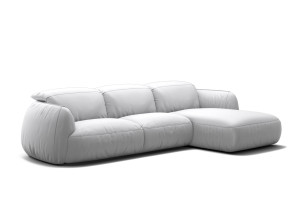 Модульный кожаный диван с полуостровом