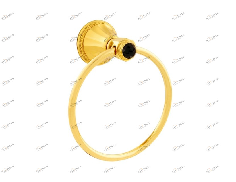 058273.N00.50 Кольцо для полотенца диаметром 165 мм с черным кристаллом сваровски Яркий хром Mestre Adriatica