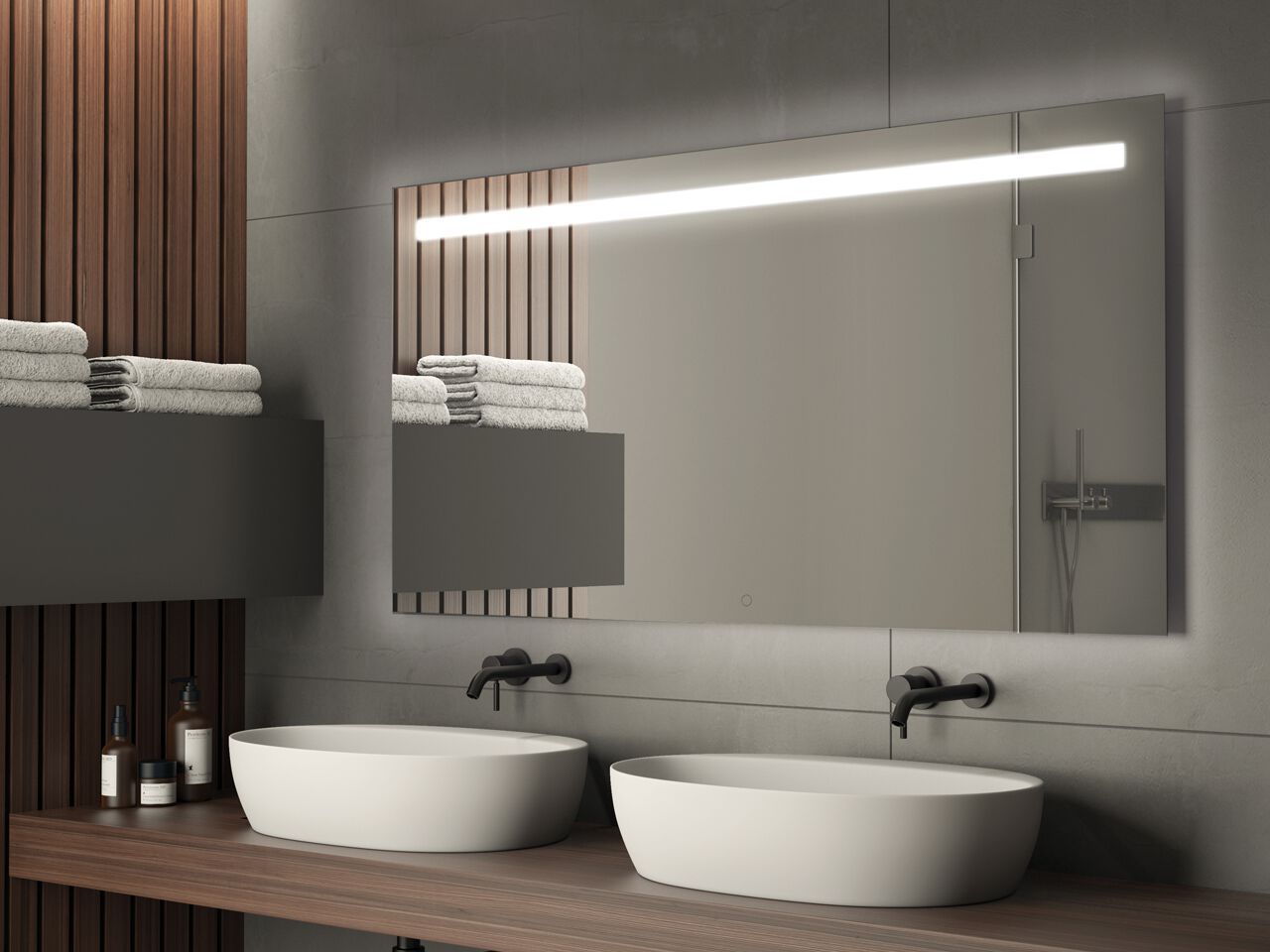 Прямоугольное зеркало со встроенным освещением для ванной комнаты GEDY EDGAR ARCH-00095266 - Вид №2