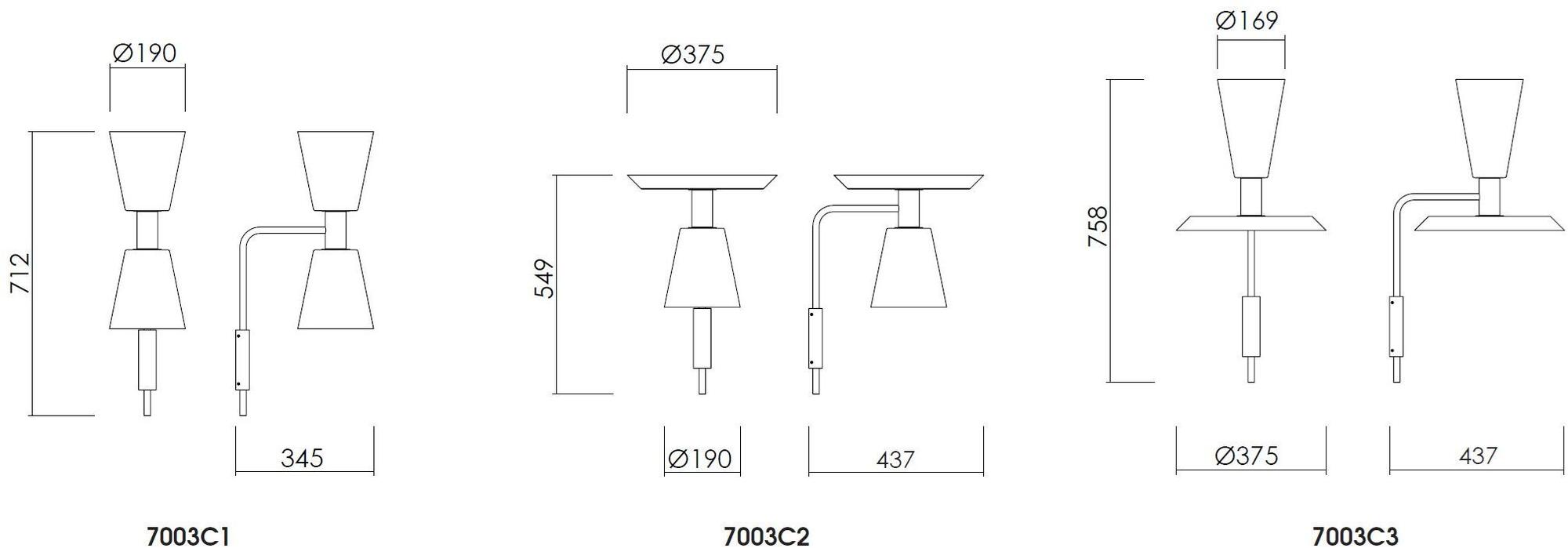 NEXO LUCE Настенный светильник Oxen wall/ceiling lamp 7003c1 / -c2 / -c3 - Вид №9