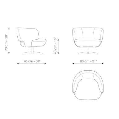 Тканевое вращающееся кресло BONALDO DOGE ARCH-00052240 - Вид №2