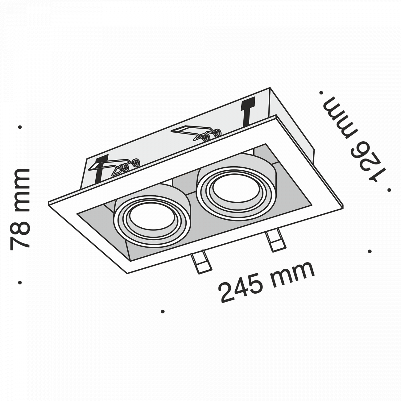 Встраиваемый спот белый Technical Metal DL008-02-W TECHNICAL DOWNLIGHT 00-3957214 Белый  - Вид №3