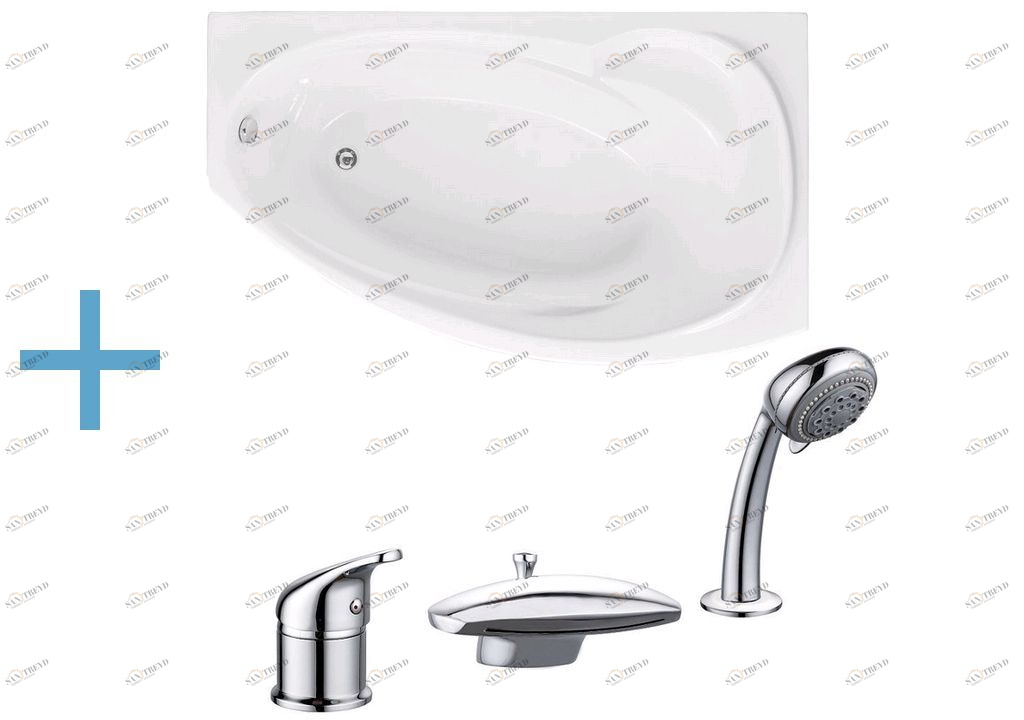 Акриловая ванна Aquanet Jersey 170x90 R (каркас + смеситель Aquanet Practic 2 AF111-63B) 002039890017934600216780