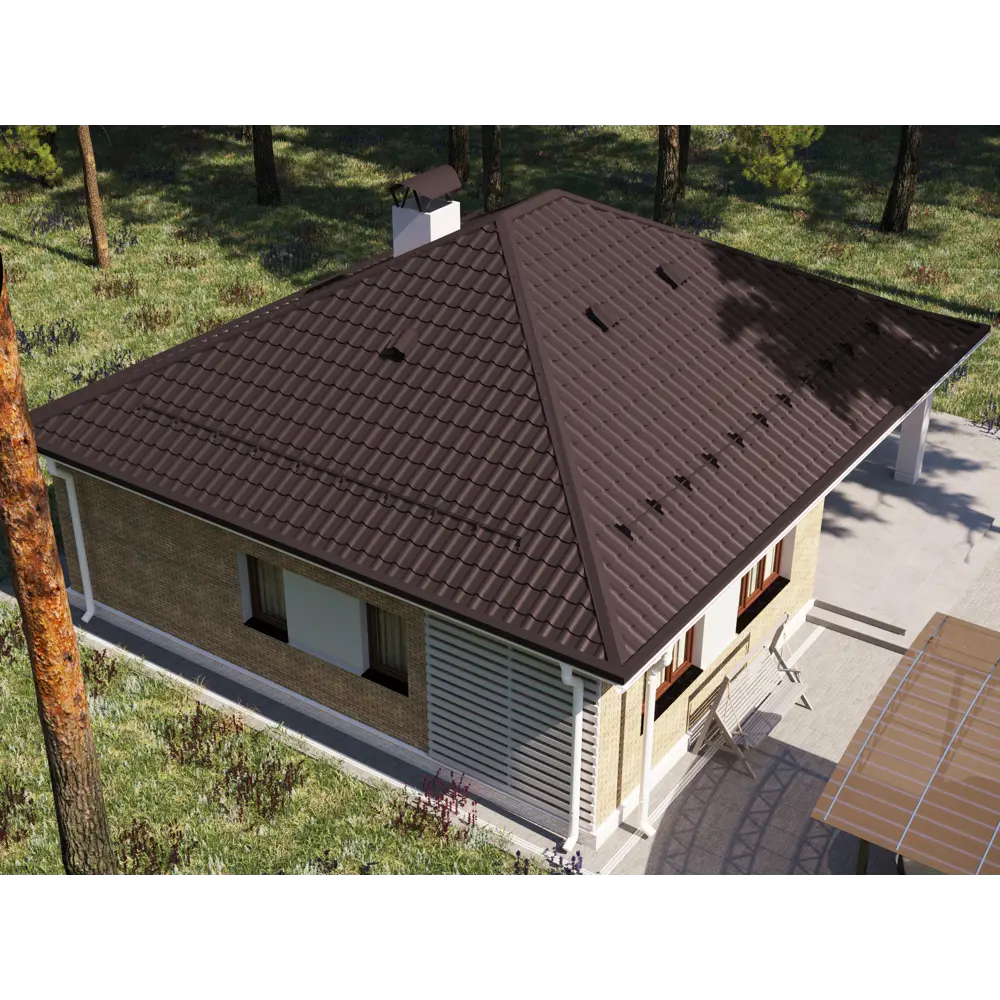 Металлочерепица 0.5 мм 3650x1180 мм RAL 8017 коричневый 89337258 STLM-2001516 Santreyd  - Вид №3