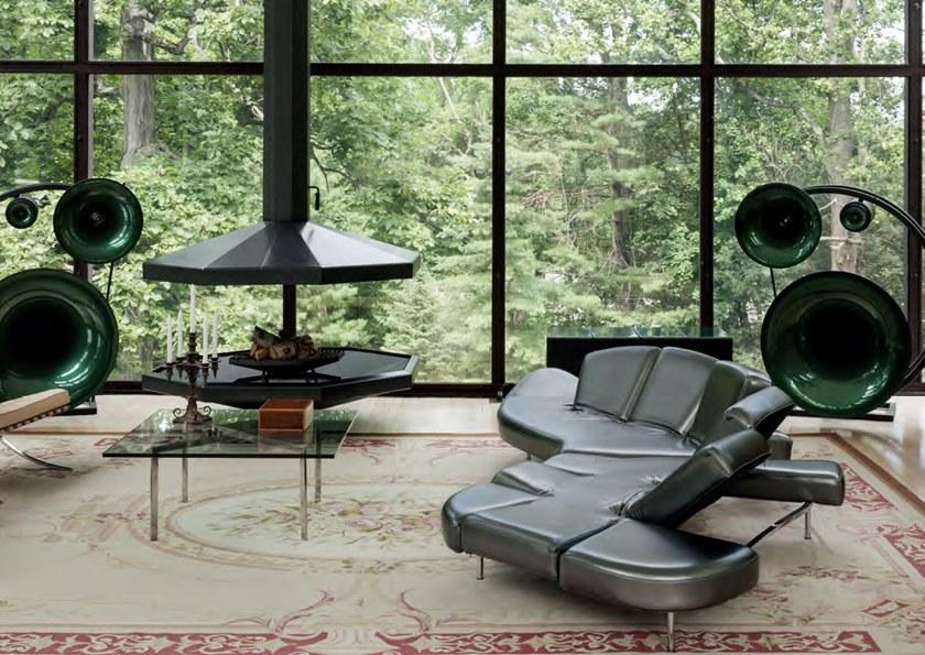 edra Изогнутый регулируемый кожаный диван  Flp010  - Вид №7