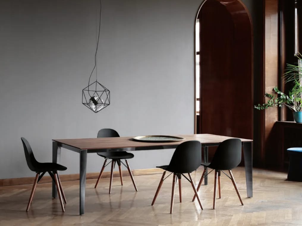 Прямоугольный выдвижной стол из стали и хрусталя Bontempi Casa SENSO ARCH-00081722 - Вид №2