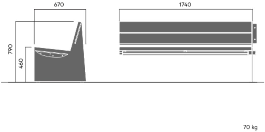 VESTRE Скамья из стали и дерева со спинкой Bloc sun-id-1367023 - Вид №5