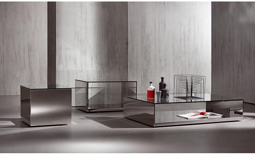 ACERBIS Квадратный журнальный столик из нержавеющей стали и хрусталя sun-id-1407944 - Вид №2