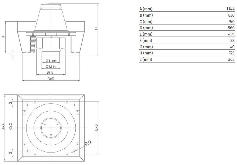 Vortice Центробежный крышный вентилятор с вертикальной разгрузкой Torrette tr-e-v 15190 - Вид №1