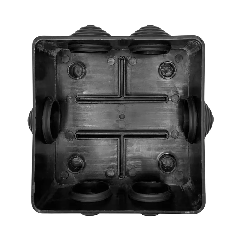 Распределительная коробка открытая LEXMAN D 100x100x55 мм 6 вводов IP55 цвет черный 88242075 STLM-2034817  - Вид №2
