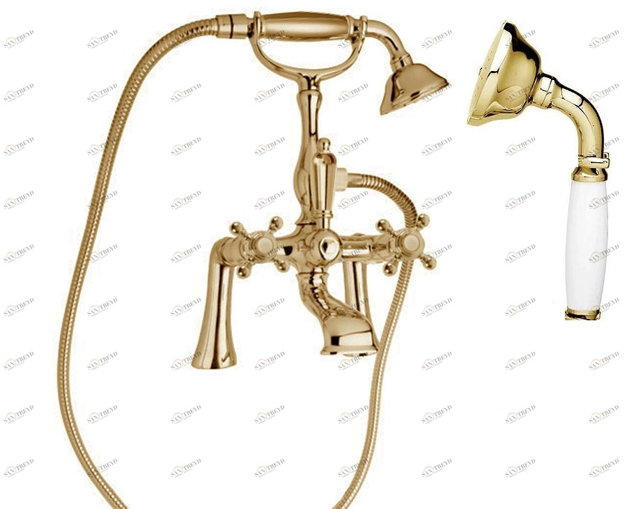 Смеситель на борт ванны с ручным душем, шлангом 150 см CEZARES GOLF-PBV-03/24-Bi Lord