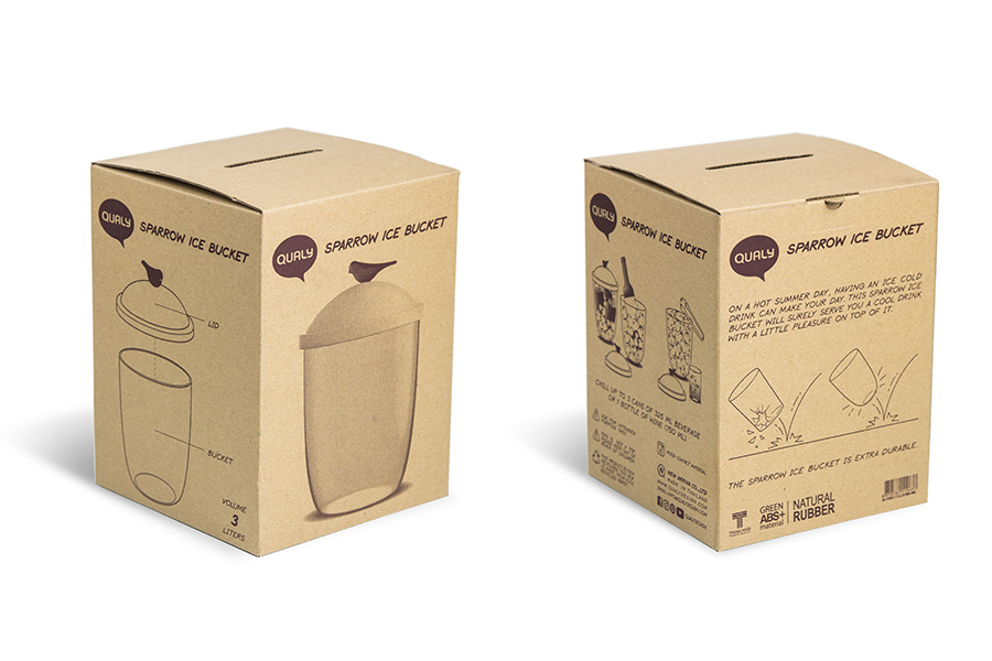 QL10302-WH-BK Емкость для льда sparrow, белая с черным Qualy  - Вид №4