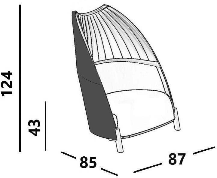 Luxy Кресло из ткани с высокой спинкой Biga sun-id-1486610 - Вид №5