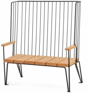 Nola Industrier Скамья из стали и дерева со спинкой Gard U33-10