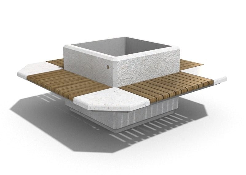 Бетонная скамейка со спинкой со встроенной плантатором ENCHO ENCHEV - ETE 227 ARCH-00101822