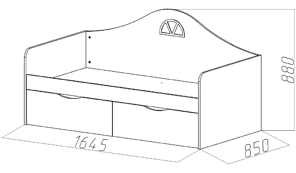 Детский диван-кровать с 2 ящиками "Амстердам" МАНДАРИН АМСТЕРДАМ 179539 Красный Santreyd  - Вид №4