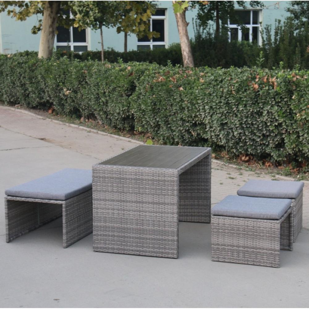 S330G-W78 Grey Плетеный диван-трансформер Afina 