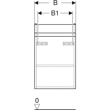 501.902.00.1 Шкафчик для раковины Geberit Renova Plan, с одной дверью Geberit  - Вид №3