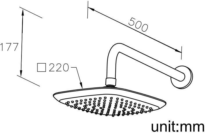 JUSTIME Настенная пластиковая лейка для душа Dragon 6904-ab-80cp - Вид №1