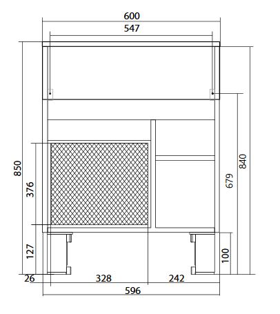 У83303 Тумба с раковиной Mira 60Н 2д. Дуб Сонома 1 Marka MIRA - Вид №9
