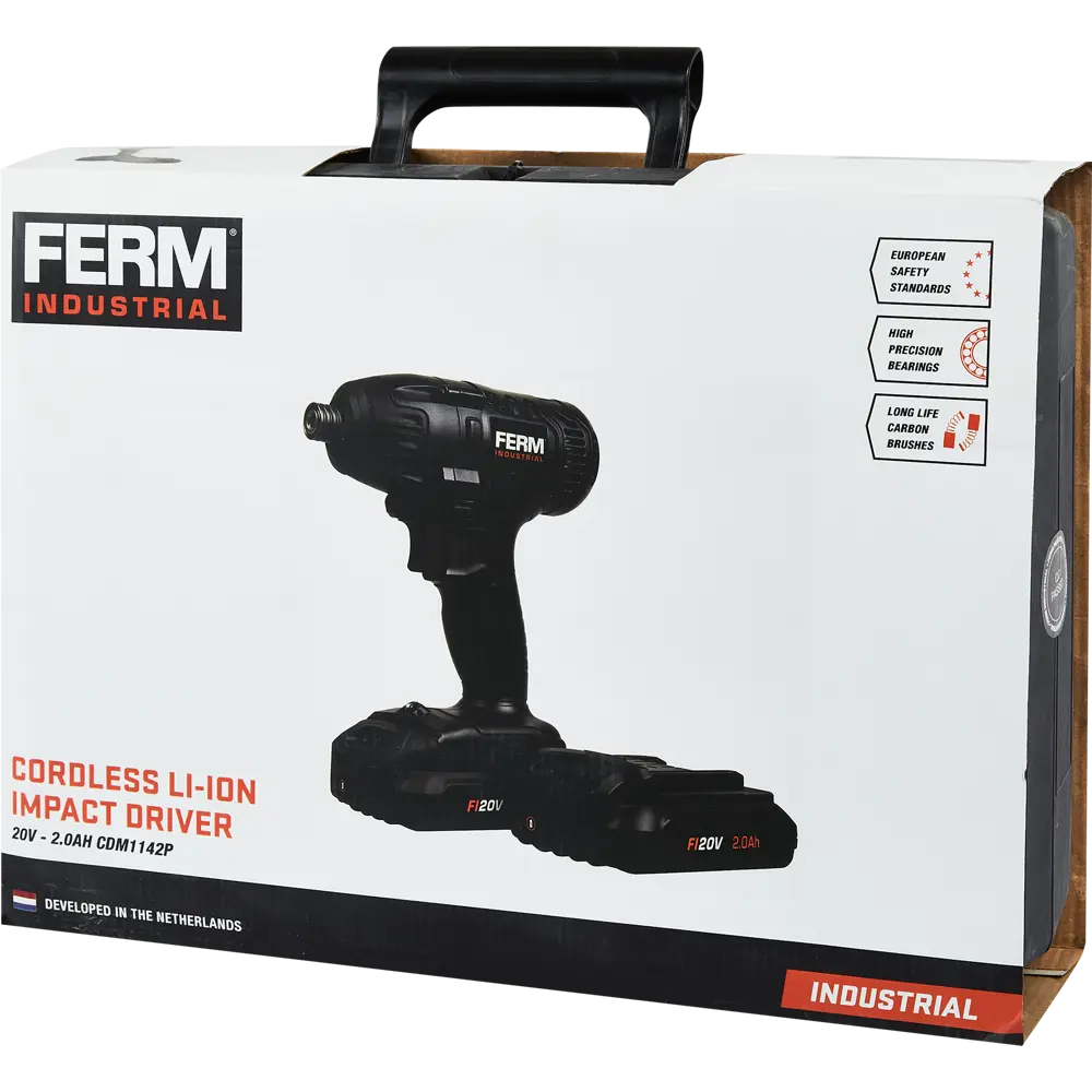 Винтоверт аккумуляторный Ferm CDM1142P, 20 В Li-ion 2x2 Ач, 150 Нм STLM-2174189 - Вид №6