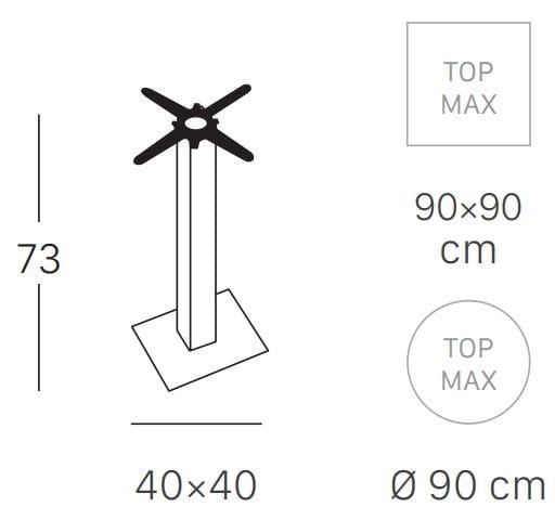 Квадратный стол для контракта S-CAB Tiffany ARCH-00048571 - Вид №7