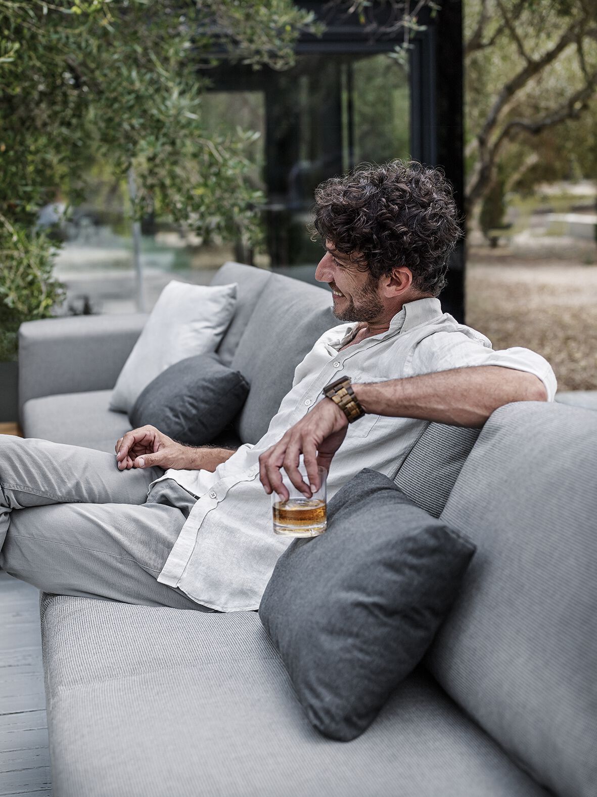 Тканевый модульный садовый диван Gloster сетка ARCH-00132626 - Вид №3