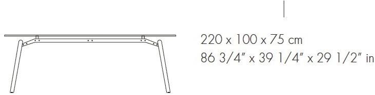 Bralco Прямоугольный письменный стол из стеклокерамики Rail sun-id-1384184 - Вид №3