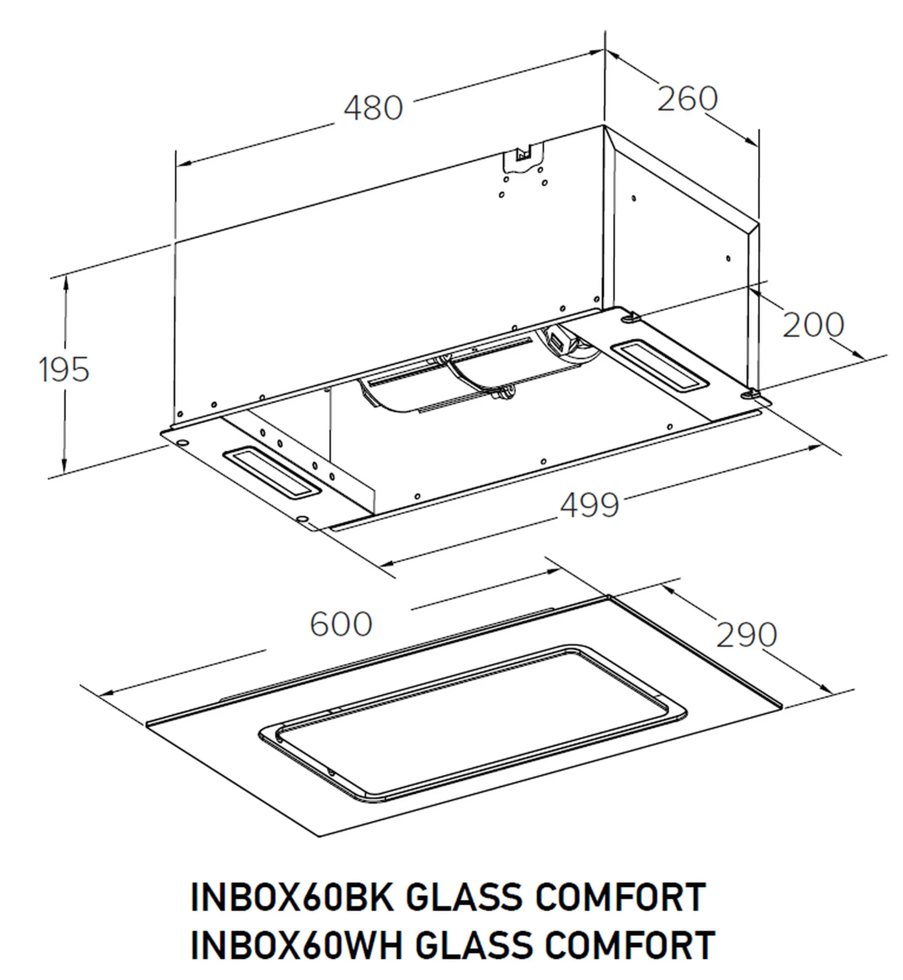 9270655 Вытяжка полновстраиваемая Meferi INBOX60WH GLASS COMFORT белый/белый STDN-0127877 - Вид №13