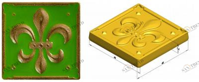 Металлическая плитка Lily 5*5 с эмалью 1650 Enameled kavarti Kavarti (Каварти) sun-id-328798