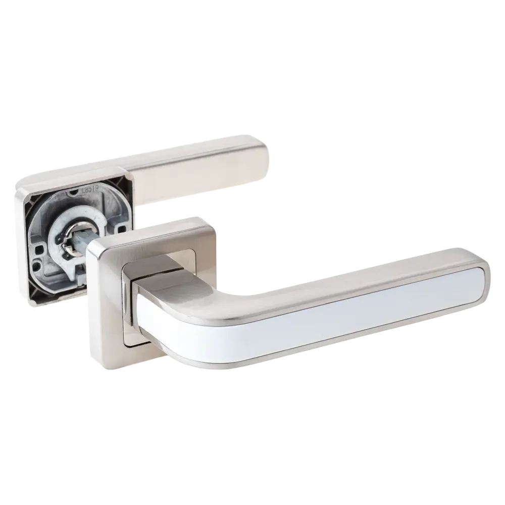 Дверная ручка на розетке Armex H-22106-A без запирания цвет никель/белый STLM-2054040