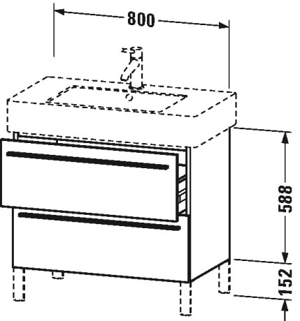 XL654305252 Тумбочка напольная X-Large #XL6543 800 x 470 мм Европейский дуб, декор Duravit - Вид №1
