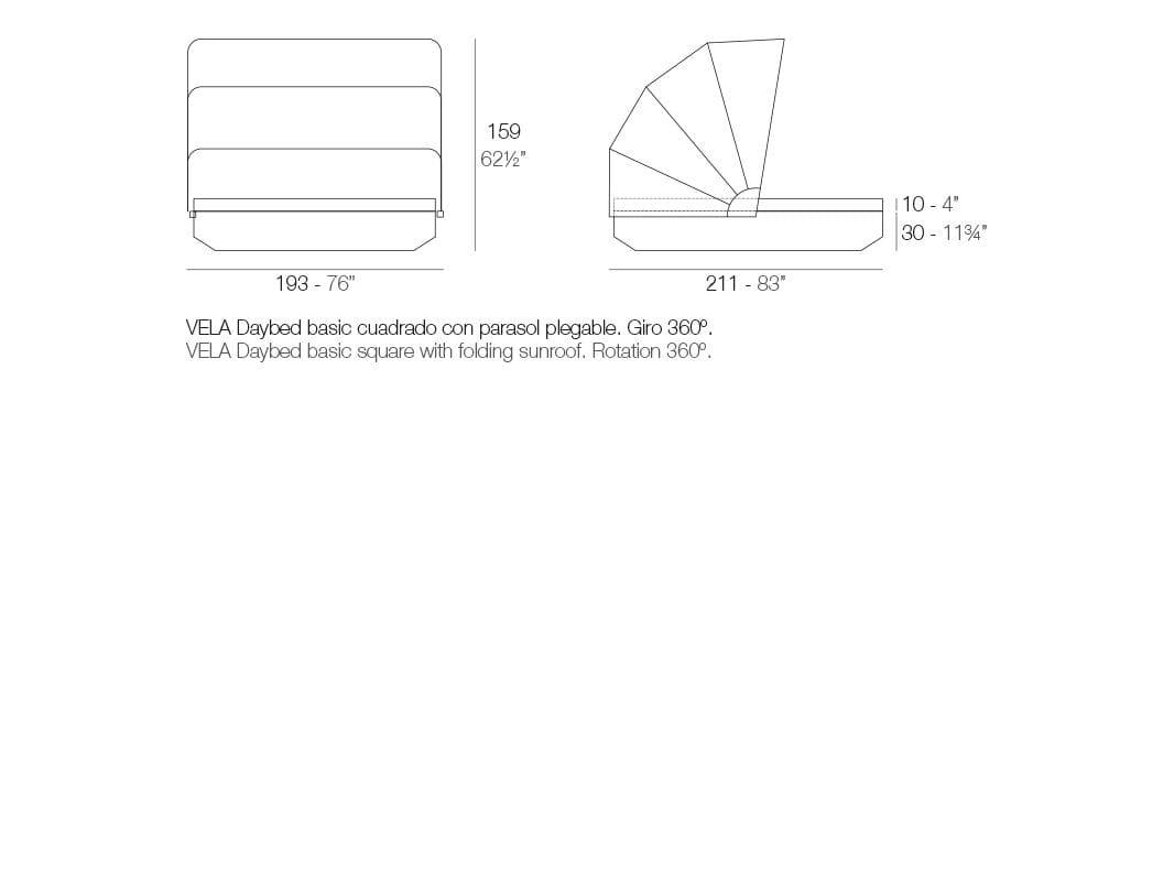 Садовая кровать с откидной спинкой Vondom ARCH-00048405 - Вид №8