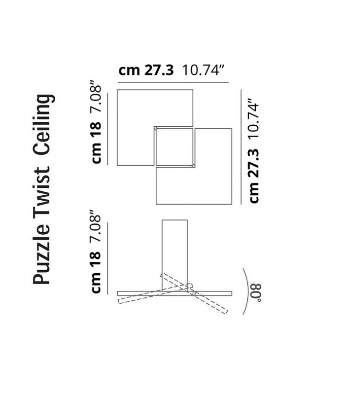 Studio Italia Design Puzzle Twist Ceiling AP1 универсальный светильник 103444 - Вид №3