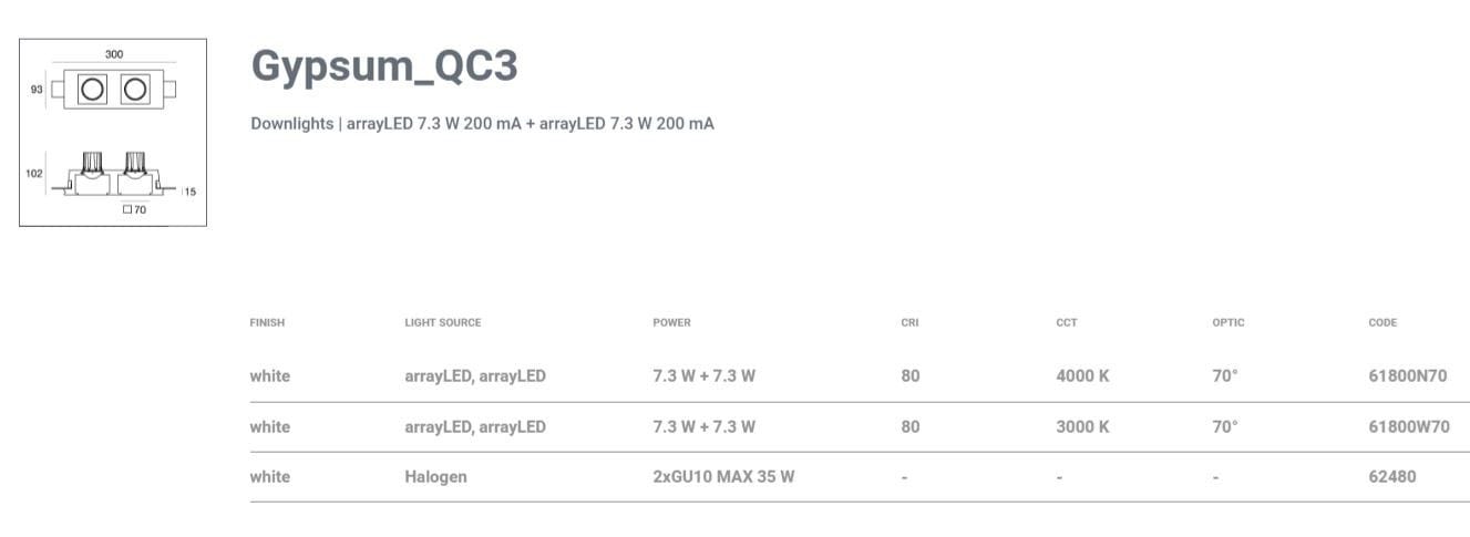 Гипсокартон прямоугольный светодиодный светильник Linea Light Group Gypsum ARCH-00141008 - Вид №6