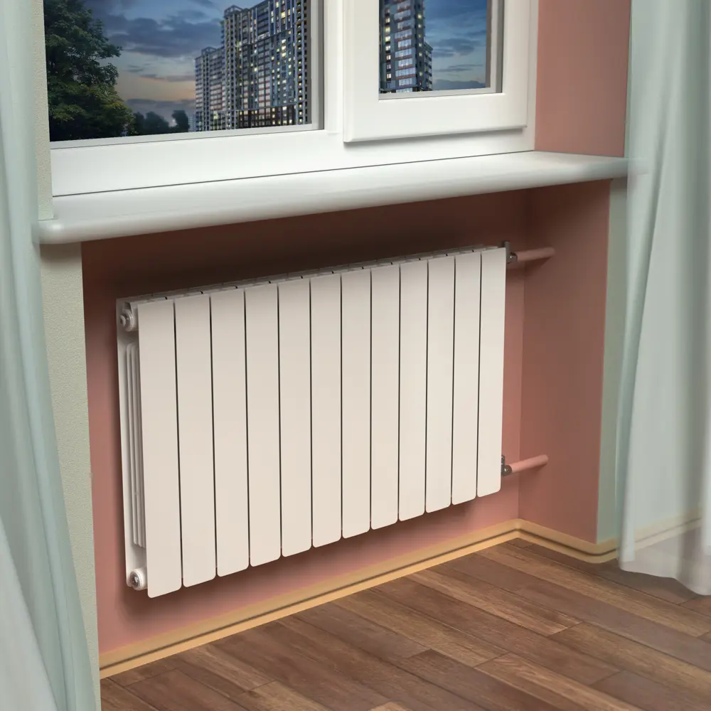 Радиатор секционный Rifar Flip 500/75 10 секций боковое подключение биметалл белый 82677713 STLM-2030935 - Вид №7