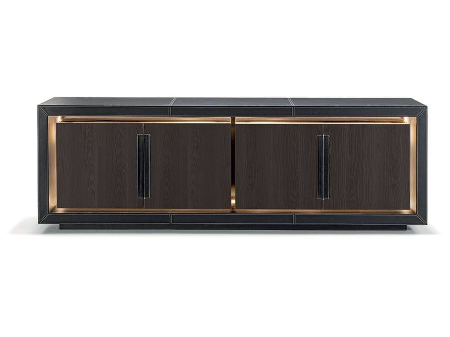 Деревянный шкаф с кожаной обивкой Vittoria Frigerio Lanza ARCH-00089465