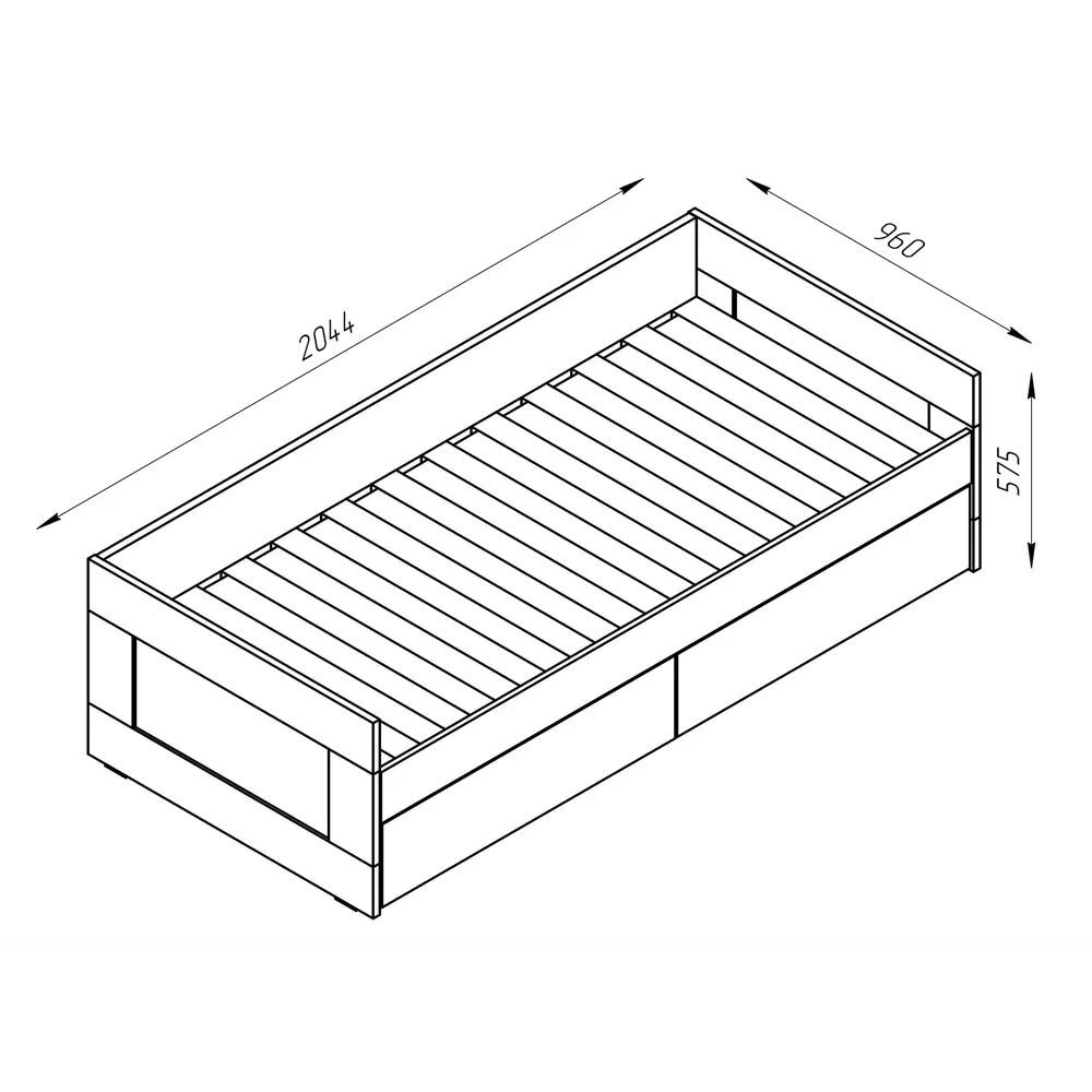 Кровать Шведский стандарт Сириус Ш96x204.4 см цвет белый STLM-2033594 - Вид №6