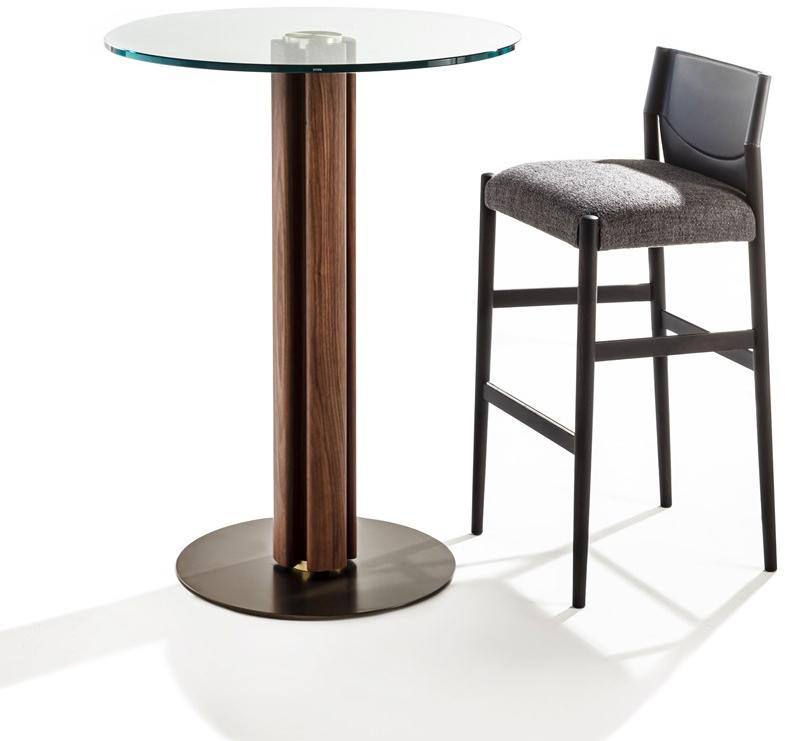 Porada Высокий стол из ореха каналетта со стеклянной столешницей Twenty sun-id-1373125 - Вид №1