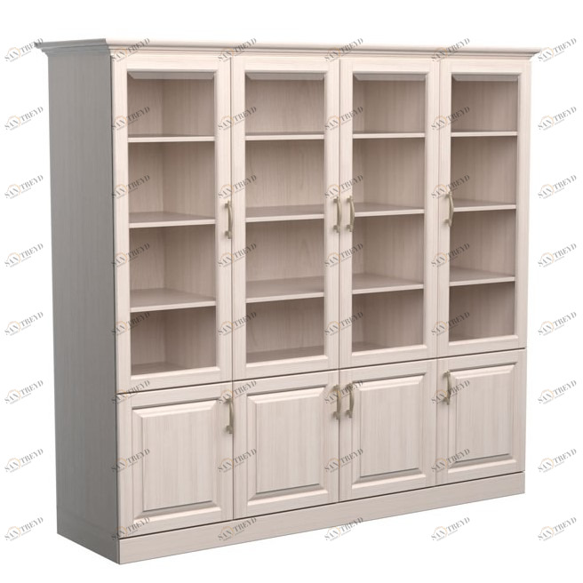 Шкаф книжный деревянный четырехстворчатый белый "Эдем" DREAMLINE ЭДЕМ 176329 Белый 