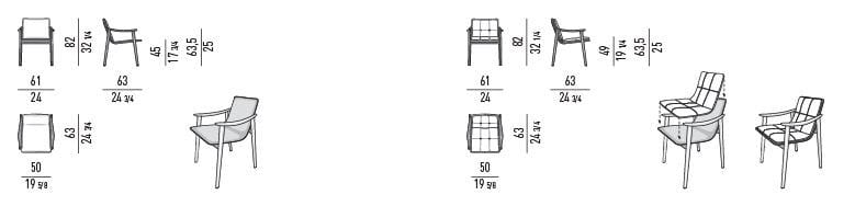 Кожаный стул со встроенной подушкой из ткани Minotti Fynn ARCH-00117472 - Вид №5
