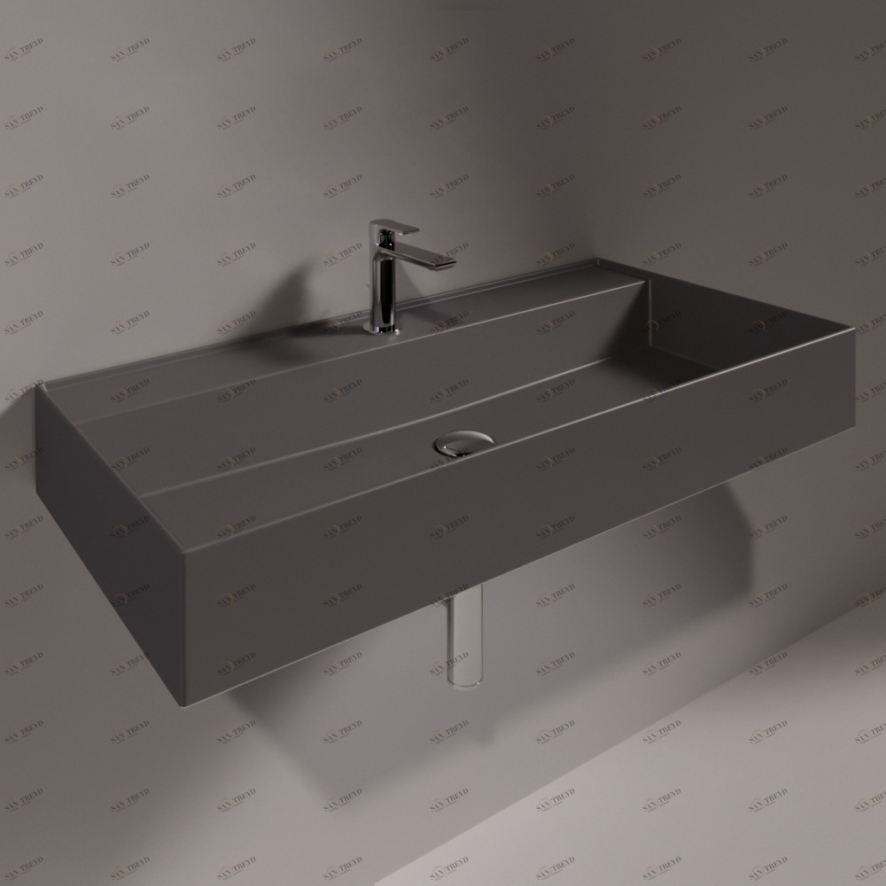 AG91ANTRACITEMATT Подвесная раковина настенная прямоугольная Simas Agile черная