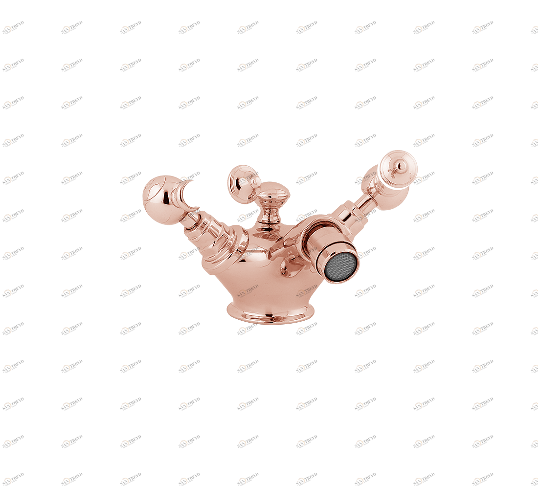 Gentry Home Смеситель для раковины мостик на 2 отверстия 200мм Berkeley Розовое золото GH102568 