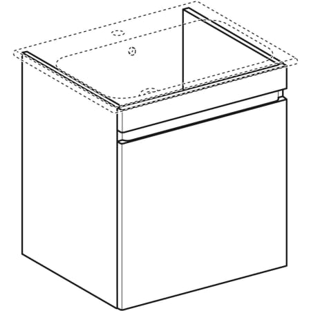 869556000 Шкафчик для встраиваемой раковины Geberit Renova Plan, с одним выдвижным и одним внутренним выдвижным ящиком Geberit  - Вид №20