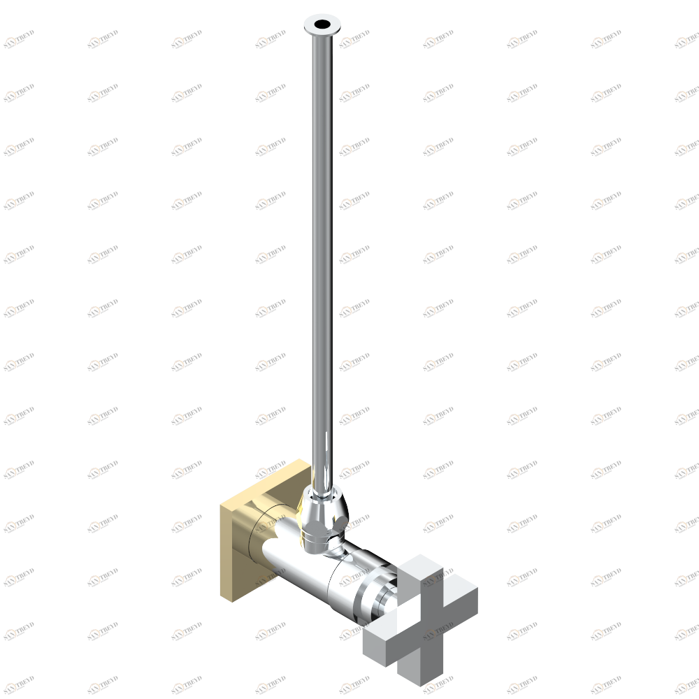 G1U-181/S Кран запорный 1/2" стильный регулируемый с 30 cм трубкой Thg-paris Beluga с рукоятками Хром/золото G1U-181/S CAT.A