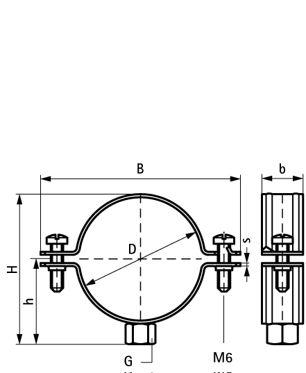 3027111 BIS Bifix® 300 Хомуты нерж. (M8, M10) для труб из нержавеющей стали walraven  - Вид №1