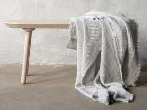 LinenMe Однотонный льняной плед ручной работы Washed waffle big 0913501