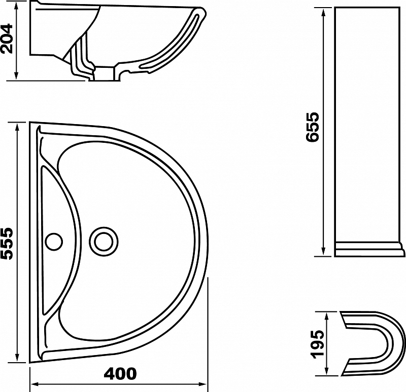 2085 Престиж 55 Белый Строй керамика сервис Santreyd  - Вид №5